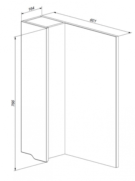 43.03 Полка зеркальная со шкафом 60 Роял L/R