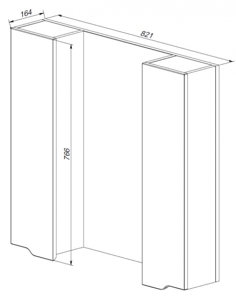 43.04 Полка зеркальная со шкафом 85 Роял