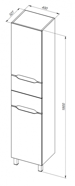 43.08 Шкаф 40 Роял с ящиками L/R